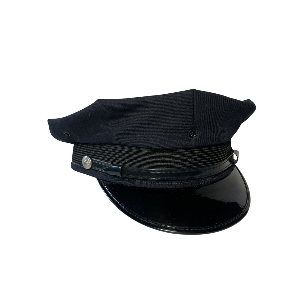 Vintage Navy Blue Fire Department Uniform Bell Cap Balco Brand Size‎ 6 7/8